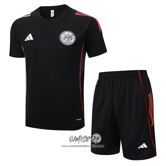 Chandal del Ajax 2025-2026 Manga Corta Negro - Pantalon Corto